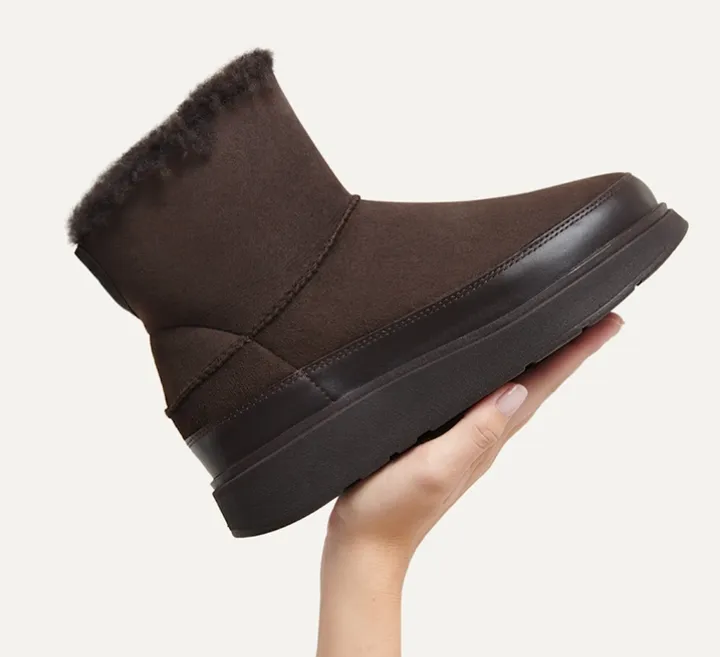 Fitflop Gen-FF Mini  D/Faced Shearling Boots In Black
