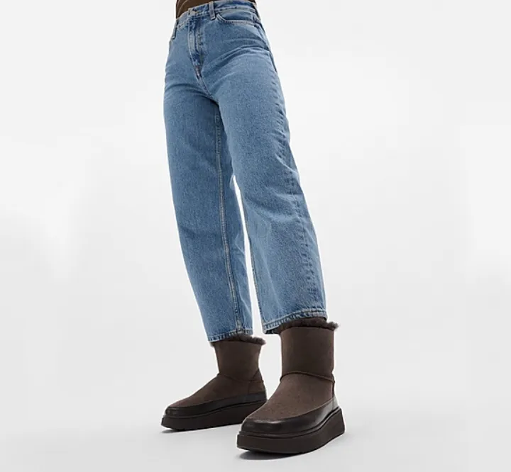 Fitflop Gen-FF Mini  D/Faced Shearling Boots In Black