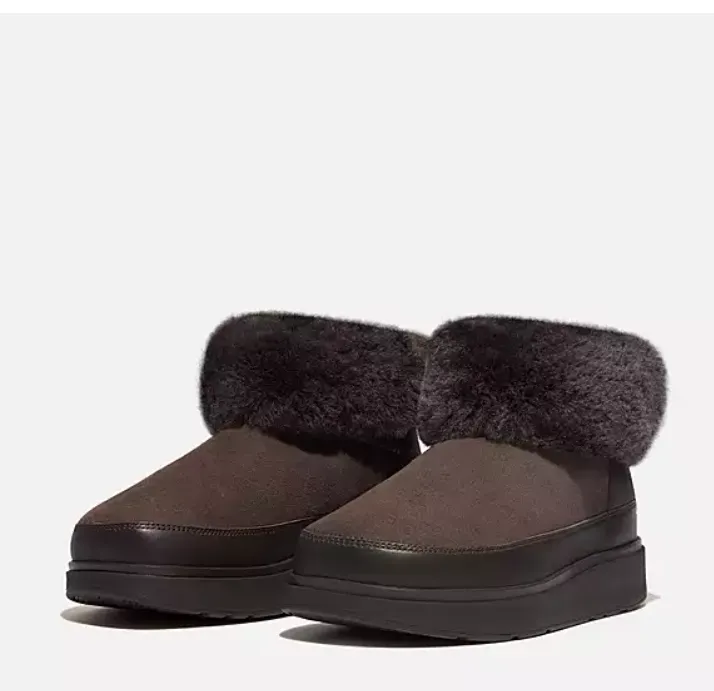 Fitflop Gen-FF Mini  D/Faced Shearling Boots In Black
