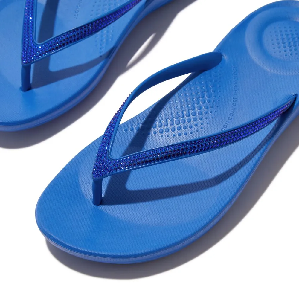 FitFlop Iqushion Sparkle Flip Flops Sandals - French Blue