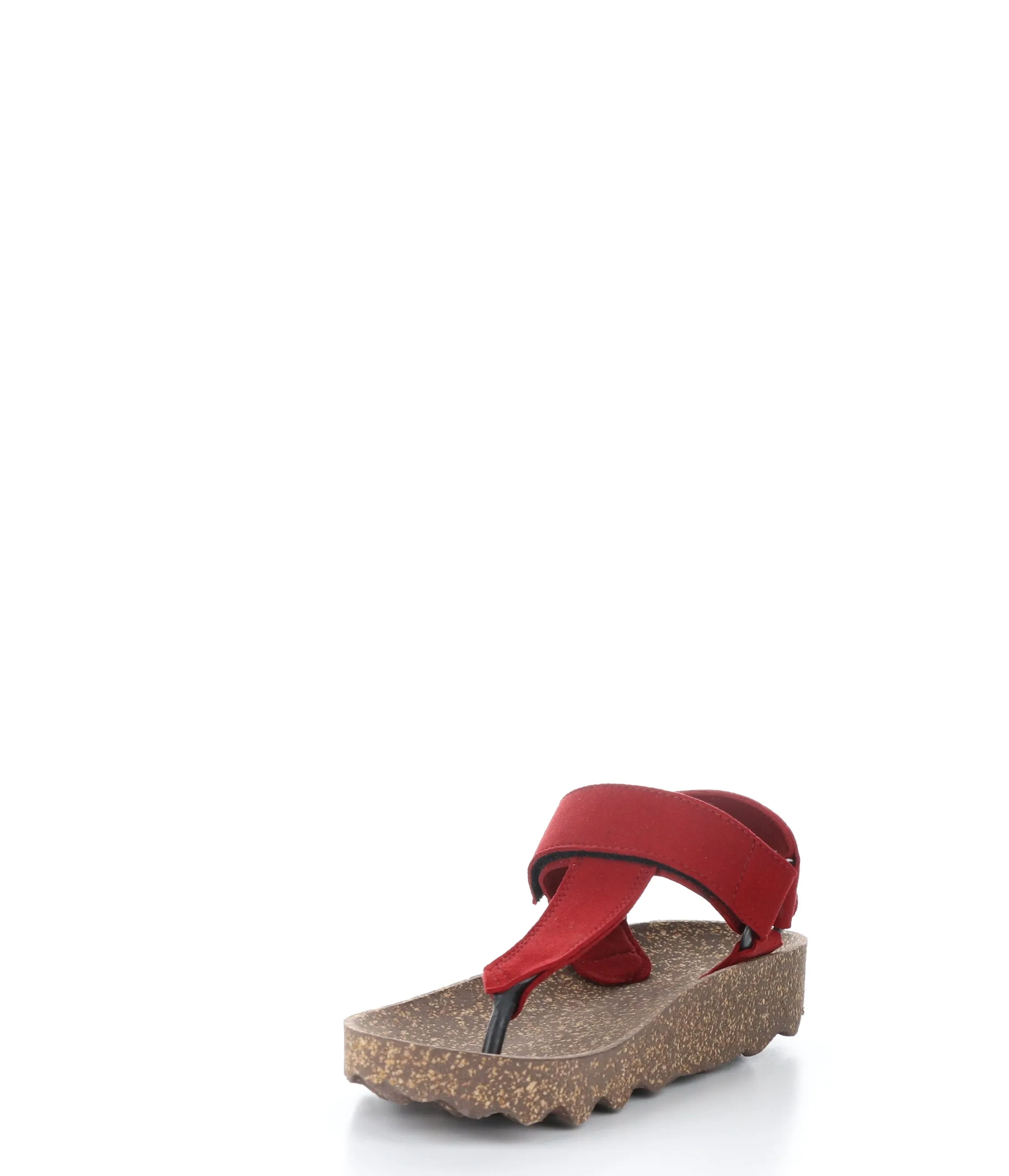 FIZZ_L Red Suede Thong Sandals|FIZZ_L Sandales Entre Doigts in Daim Rouge