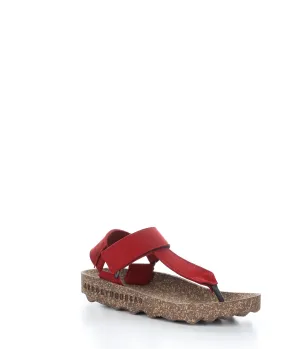 FIZZ_L Red Suede Thong Sandals|FIZZ_L Sandales Entre Doigts in Daim Rouge