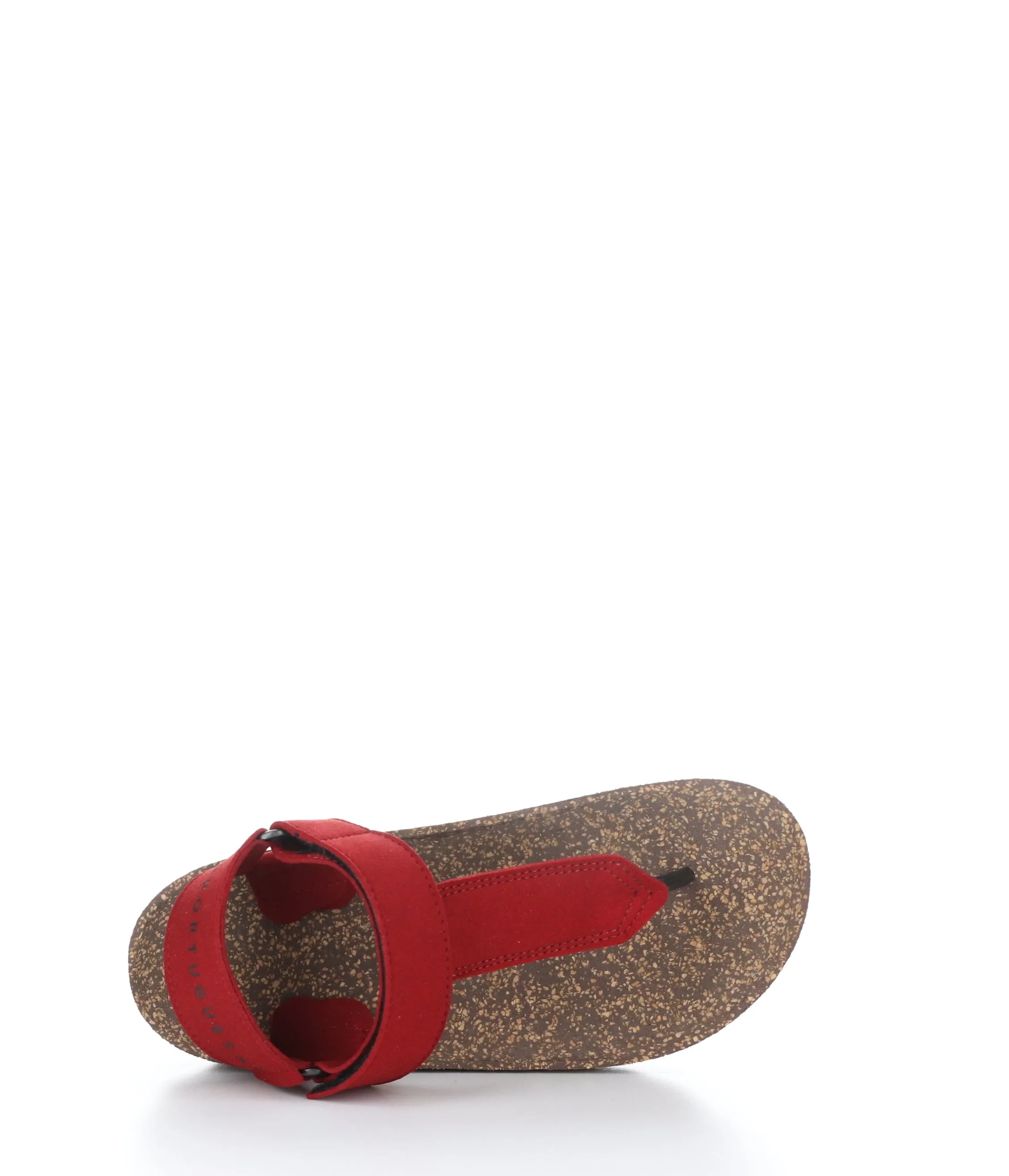 FIZZ_L Red Suede Thong Sandals|FIZZ_L Sandales Entre Doigts in Daim Rouge