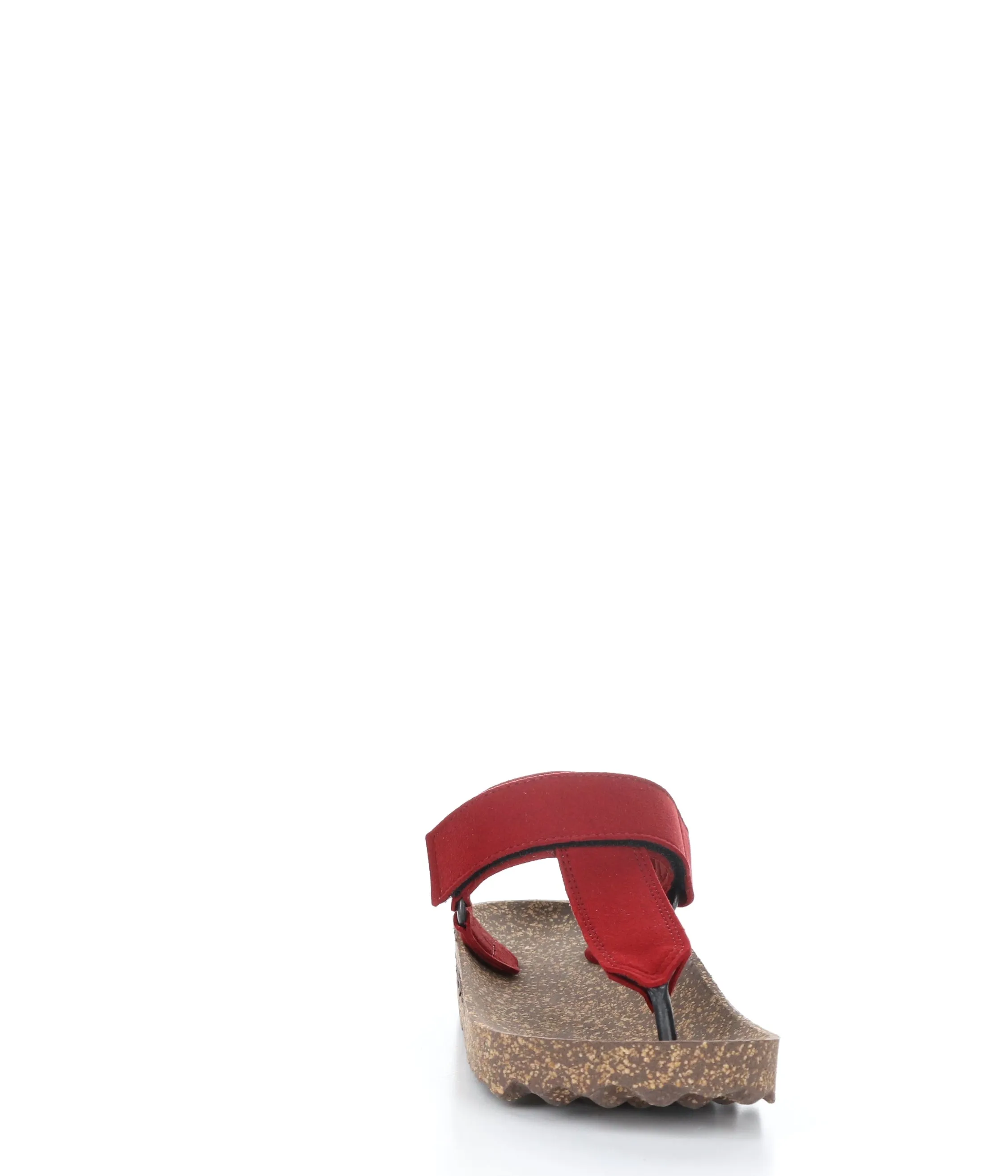 FIZZ_L Red Suede Thong Sandals|FIZZ_L Sandales Entre Doigts in Daim Rouge