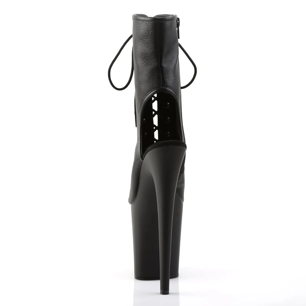 FLAMINGO-1016 Pleaser Black Faux Leather Sexy Platform Shoes (Pole Dancing Heels)