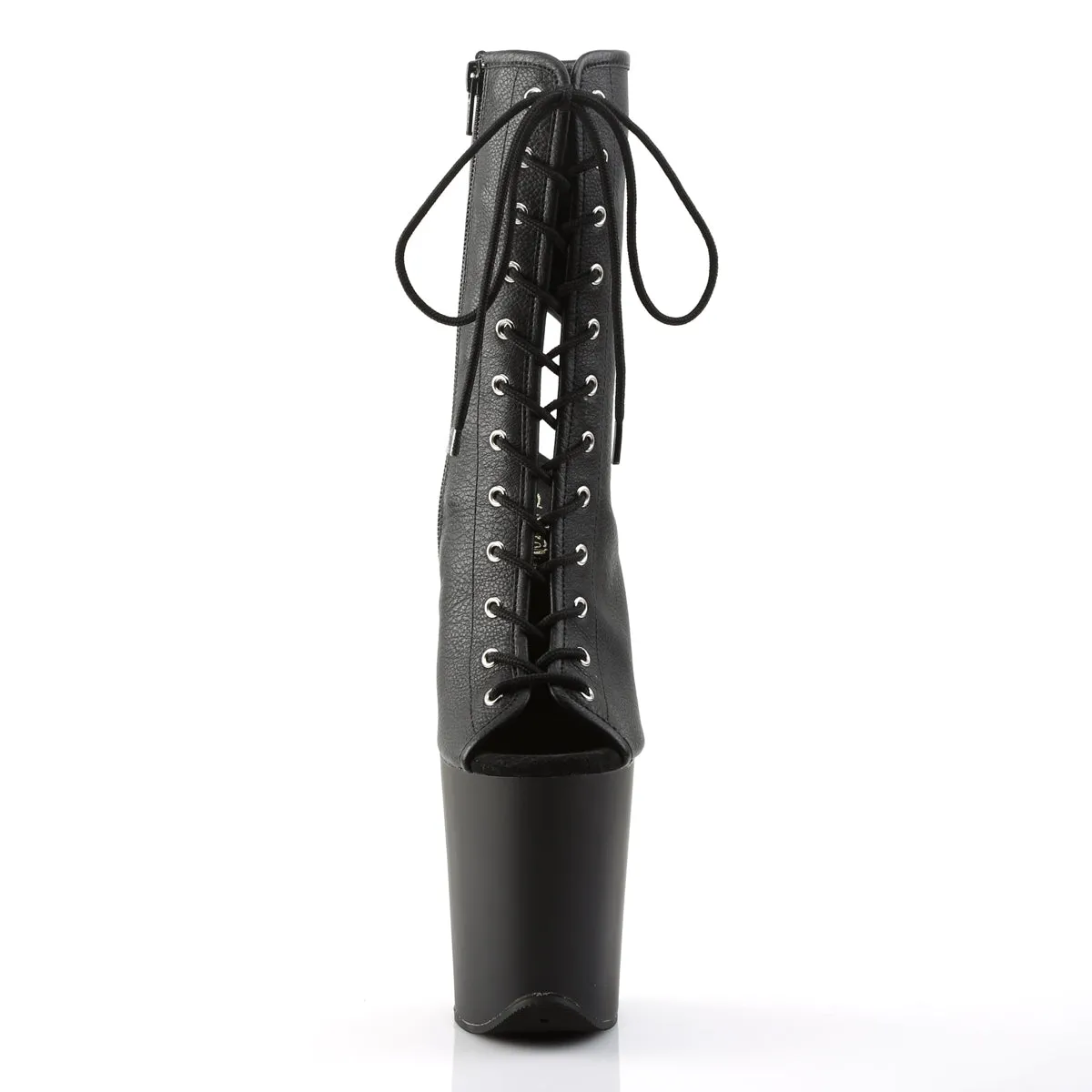 FLAMINGO-1016 Pleaser Black Faux Leather Sexy Platform Shoes (Pole Dancing Heels)