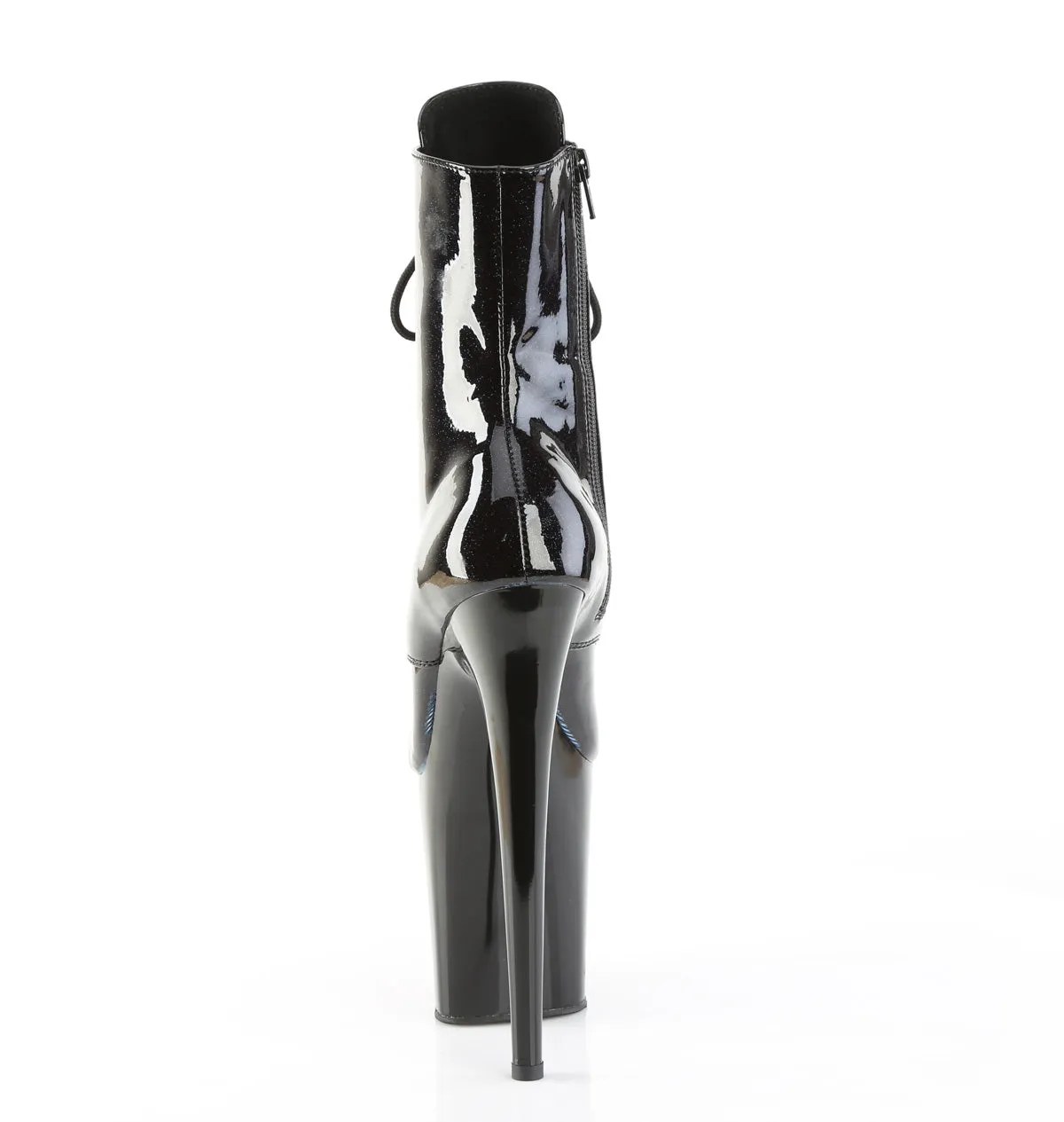 FLAMINGO-1020BLG Pleaser Black/Blue Glitter Sexy Platform Shoes (Pole Dancing Heels)