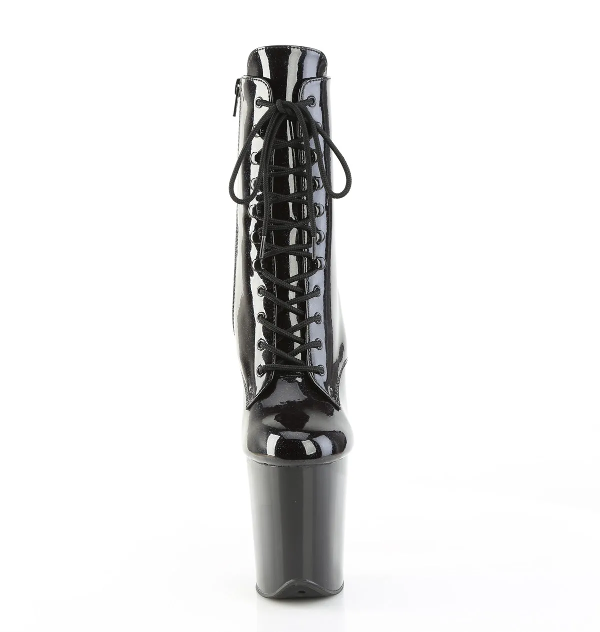 FLAMINGO-1020BLG Pleaser Black/Blue Glitter Sexy Platform Shoes (Pole Dancing Heels)