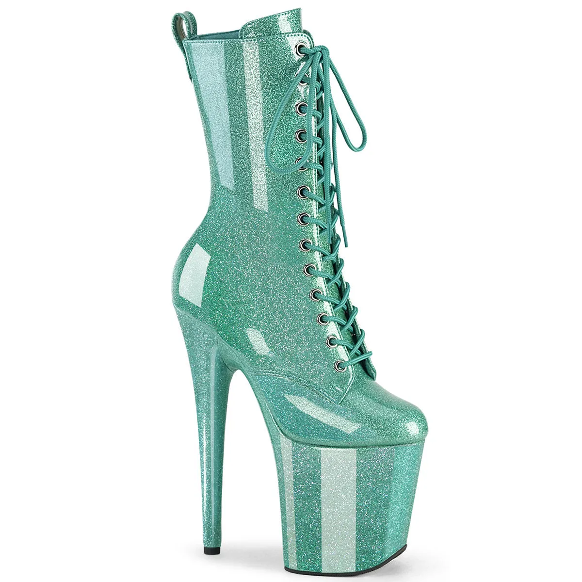 FLAMINGO-1040GP Pleaser Aqua Glitter Sexy Platform Shoes (Pole Dancing Heels)