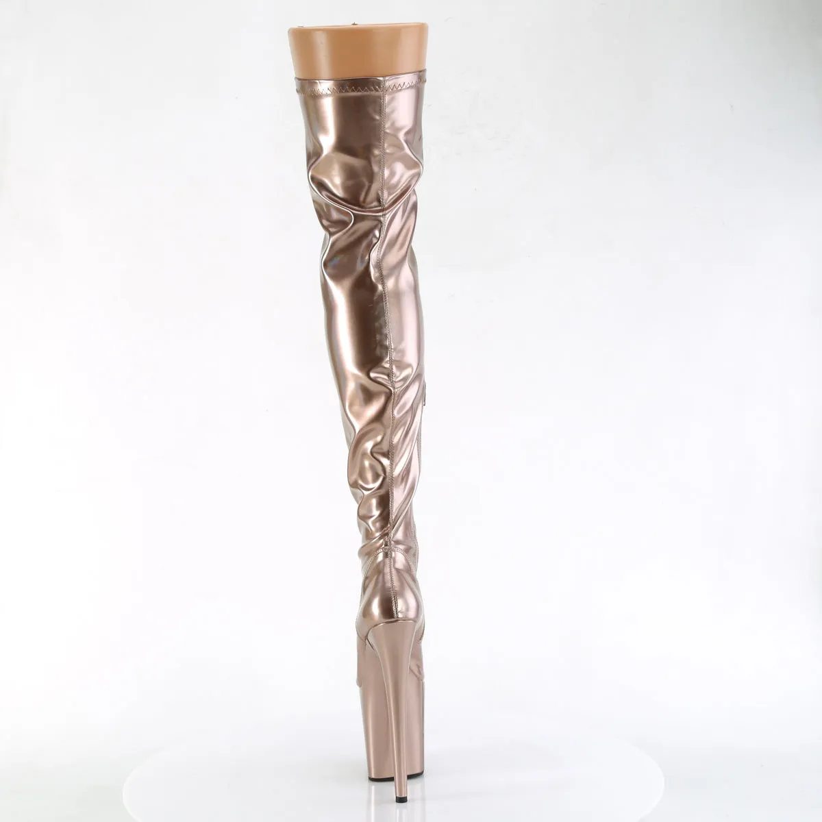 FLAMINGO-3000HWR Pleaser Rose Gold Glitter Sexy Platform Shoes (Pole Dancing Heels)