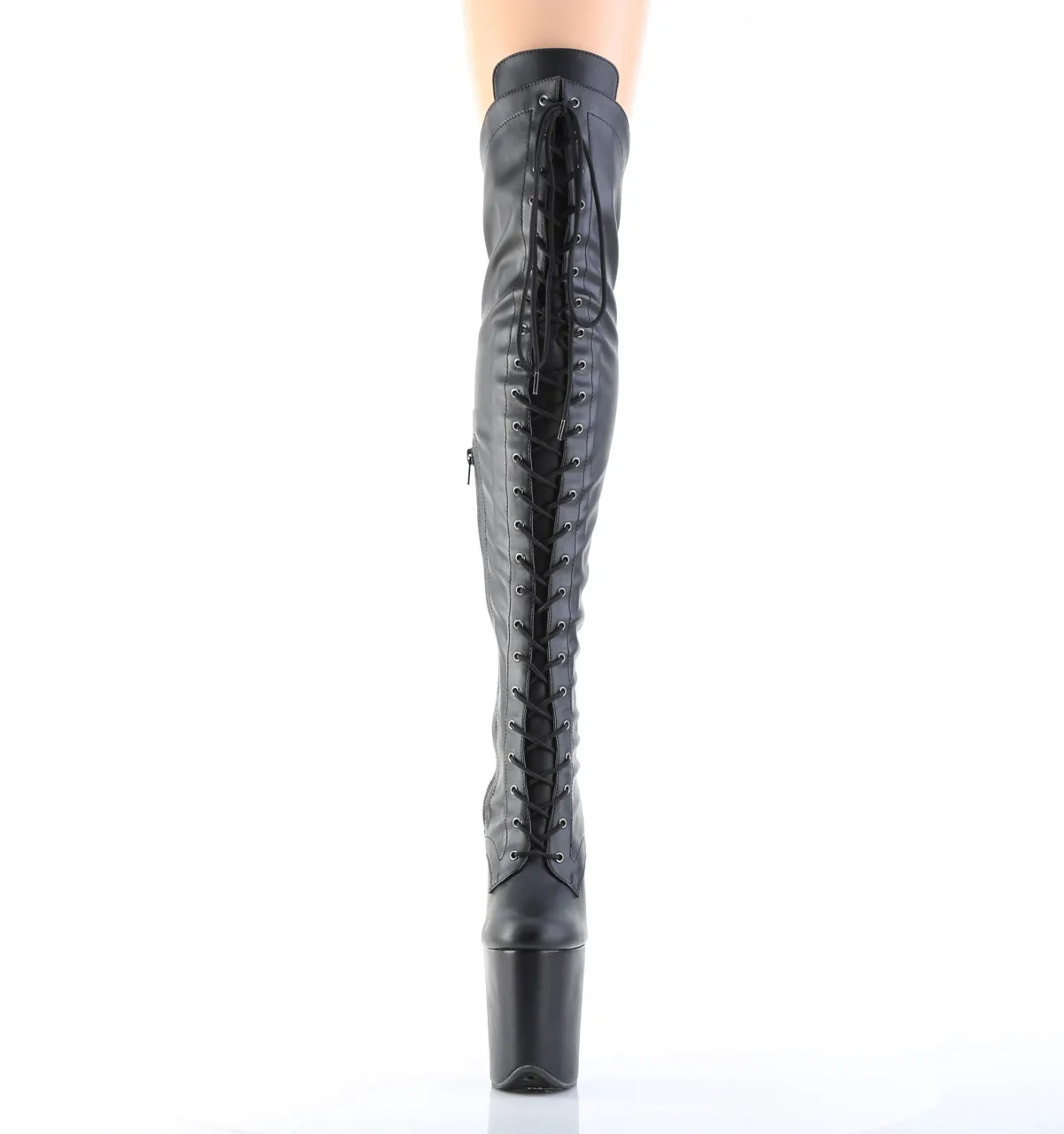 FLAMINGO-3014 Pleaser Black Faux Leather Sexy Platform Shoes (Pole Dancing Heels)