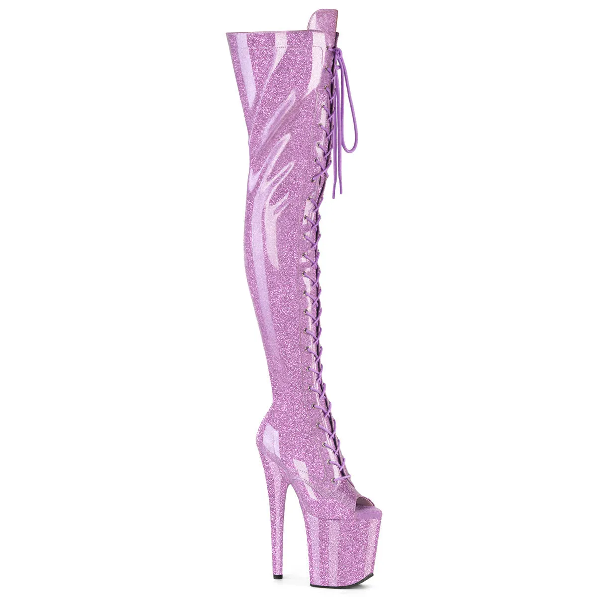 FLAMINGO-3021GP Pleaser Lilac Glitter Sexy Platform Shoes (Pole Dancing Heels)