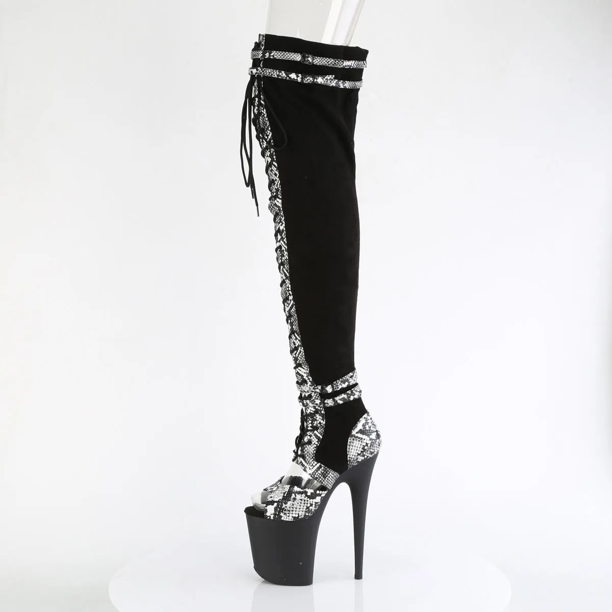 FLAMINGO-3027SP Pleaser Black Faux Suede Sexy Platform Shoes (Pole Dancing Heels)