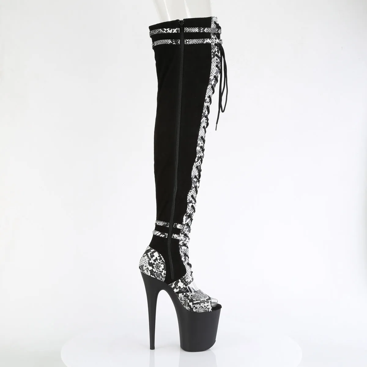 FLAMINGO-3027SP Pleaser Black Faux Suede Sexy Platform Shoes (Pole Dancing Heels)