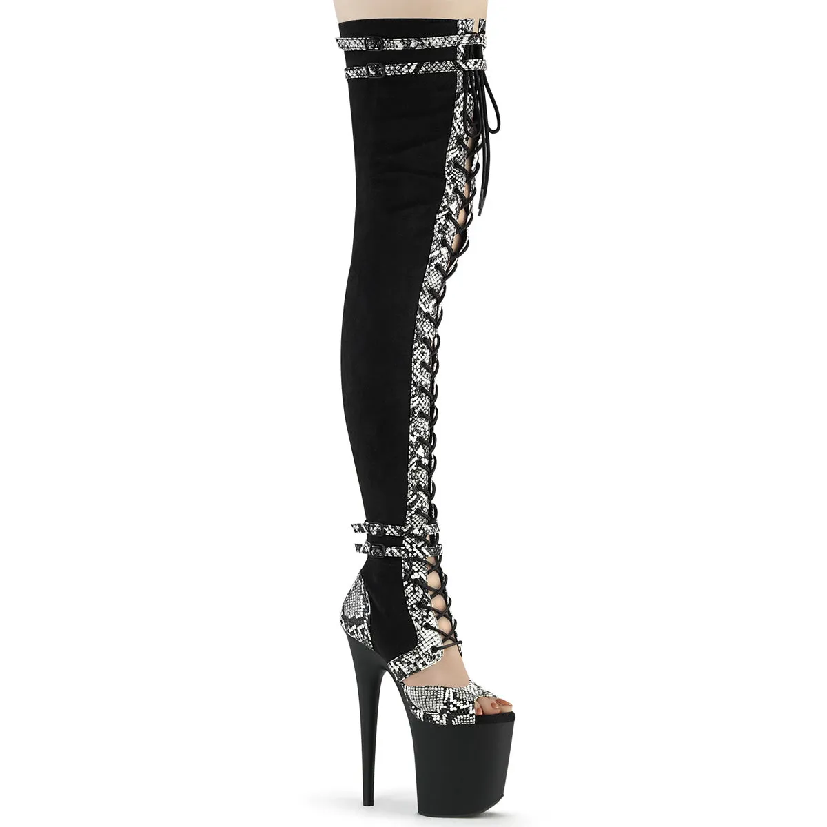 FLAMINGO-3027SP Pleaser Black Faux Suede Sexy Platform Shoes (Pole Dancing Heels)