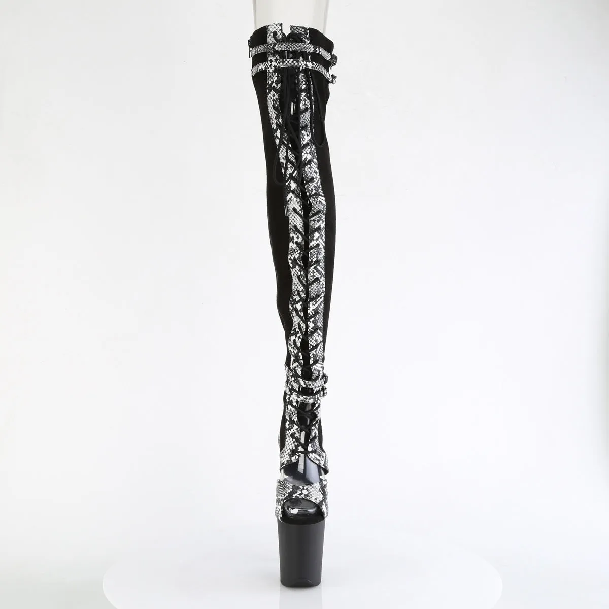 FLAMINGO-3027SP Pleaser Black Faux Suede Sexy Platform Shoes (Pole Dancing Heels)