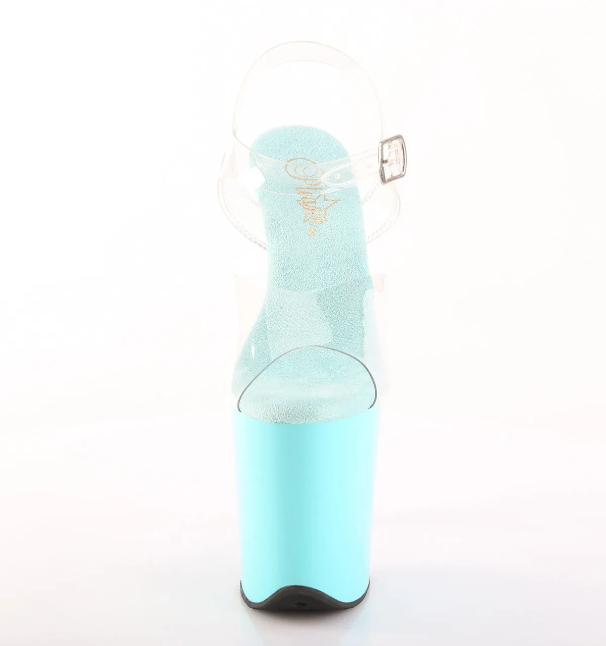 FLAMINGO-808 Pleaser Clear/Aqua Sexy Platform Shoes (Pole Dancing Heels)
