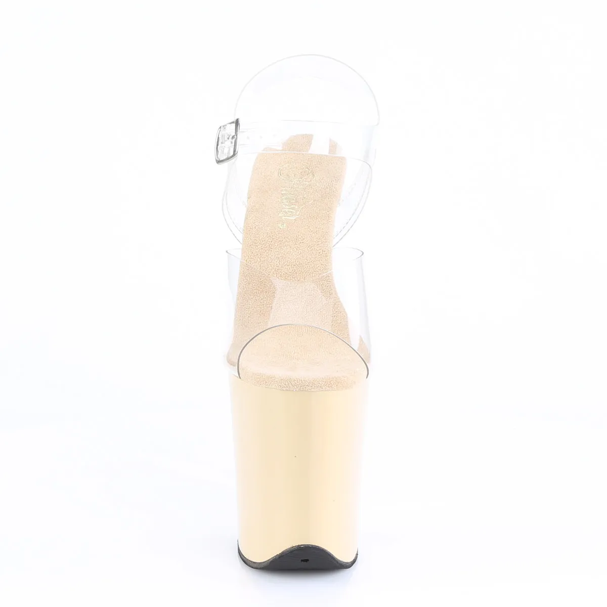 FLAMINGO-808 Pleaser Clear/Cream Sexy Platform Shoes (Pole Dancing Heels)