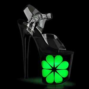FLAMINGO-808NLHS Pleaser Clear/Black Sexy Platform Shoes (Pole Dancing Heels)