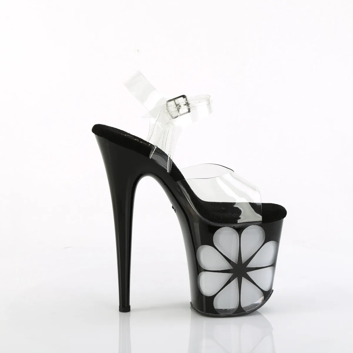 FLAMINGO-808NLHS Pleaser Clear/Black Sexy Platform Shoes (Pole Dancing Heels)