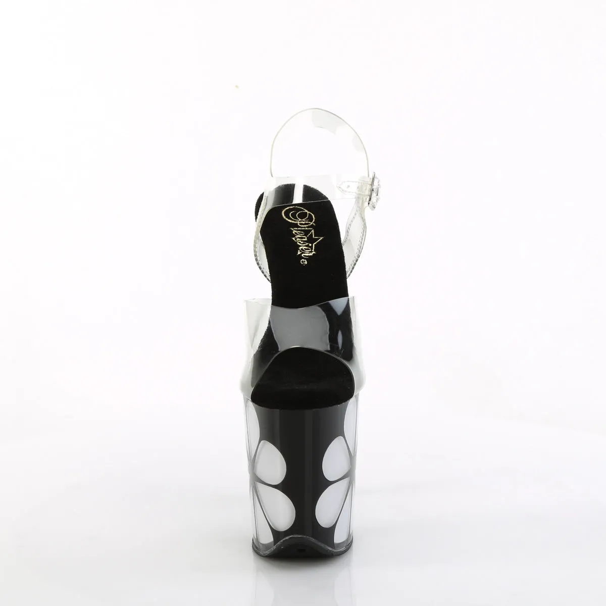 FLAMINGO-808NLHS Pleaser Clear/Black Sexy Platform Shoes (Pole Dancing Heels)