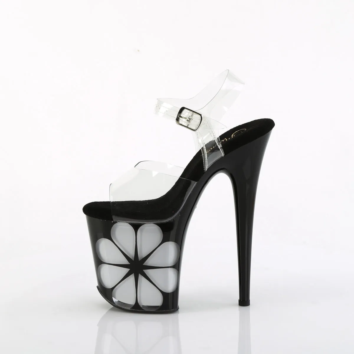 FLAMINGO-808NLHS Pleaser Clear/Black Sexy Platform Shoes (Pole Dancing Heels)