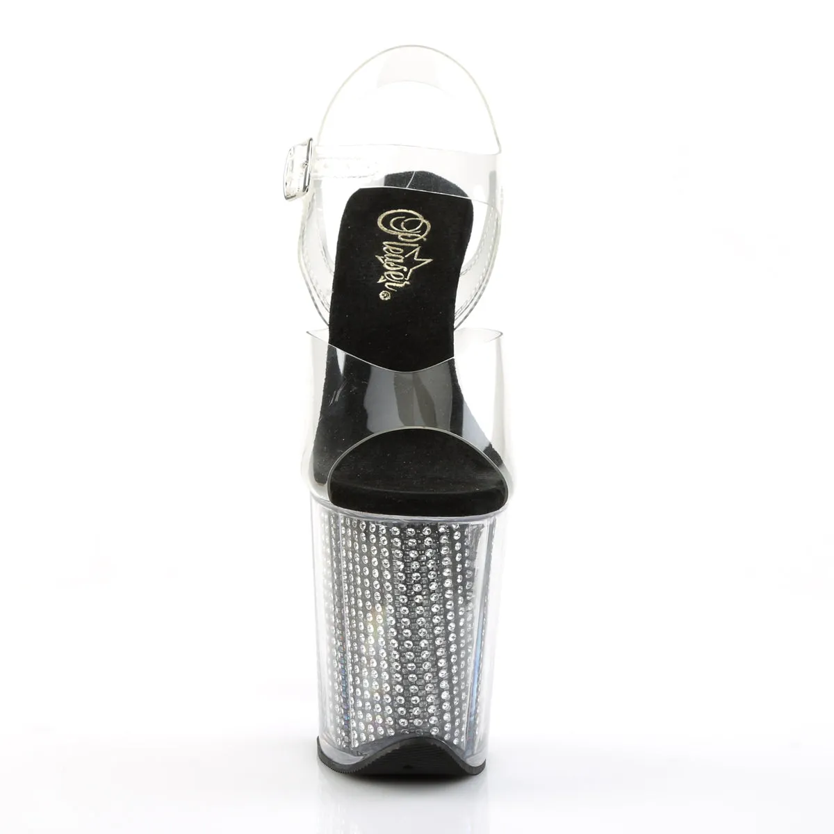 FLAMINGO-808SRS Pleaser Clear/Black Sexy Platform Shoes (Pole Dancing Heels)
