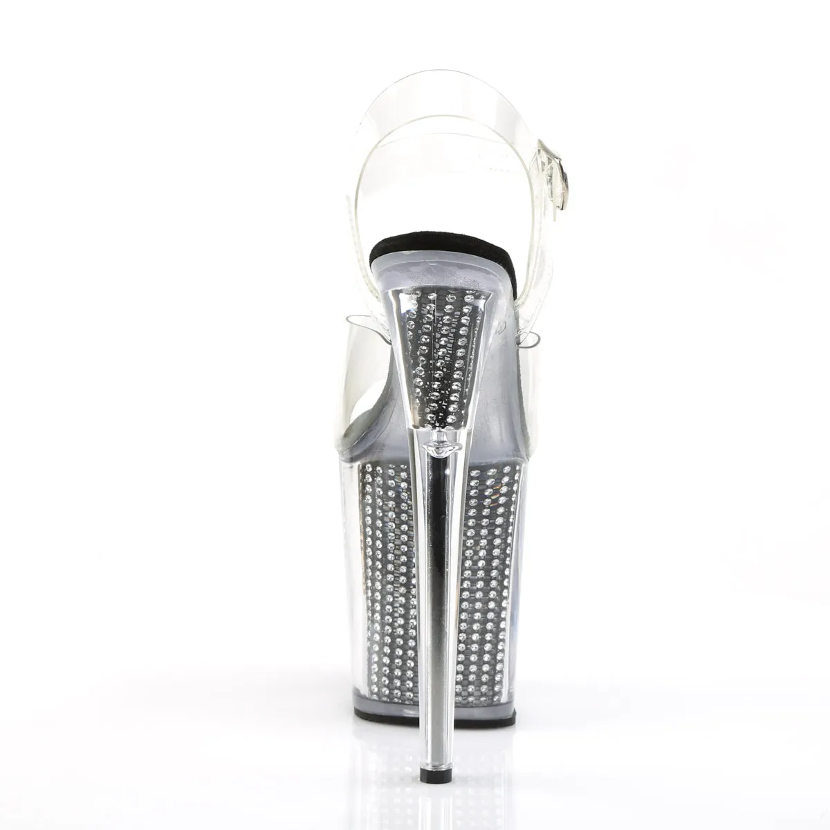 FLAMINGO-808SRS Pleaser Clear/Black Sexy Platform Shoes (Pole Dancing Heels)