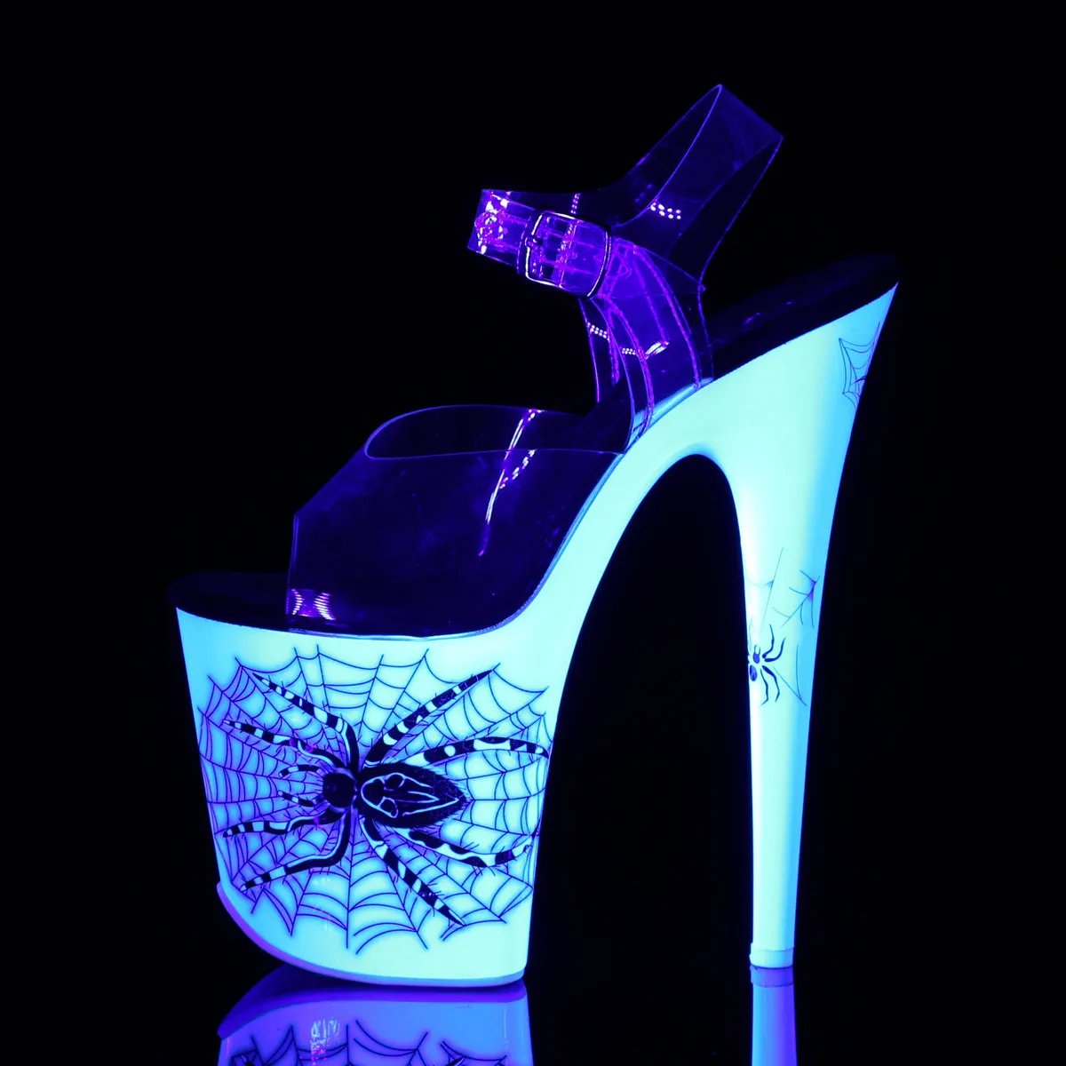 FLAMINGO-808SW Pleaser Clear/Neon White Sexy Platform Shoes (Pole Dancing Heels)