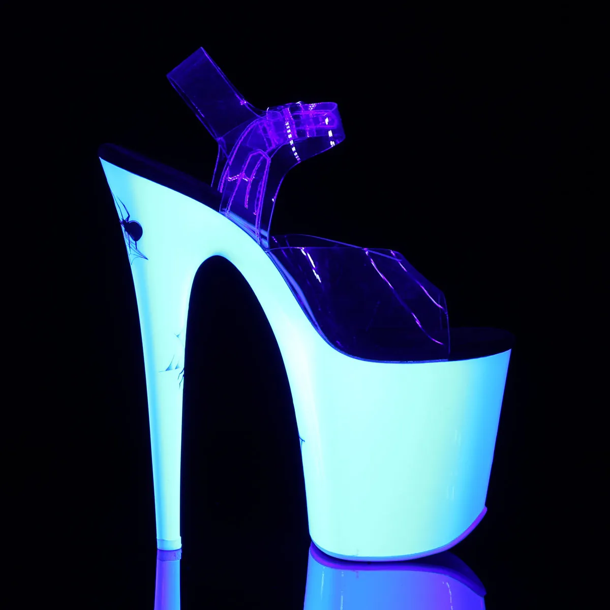 FLAMINGO-808SW Pleaser Clear/Neon White Sexy Platform Shoes (Pole Dancing Heels)