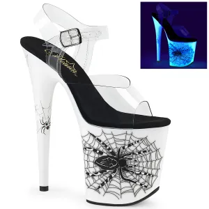 FLAMINGO-808SW Pleaser Clear/Neon White Sexy Platform Shoes (Pole Dancing Heels)