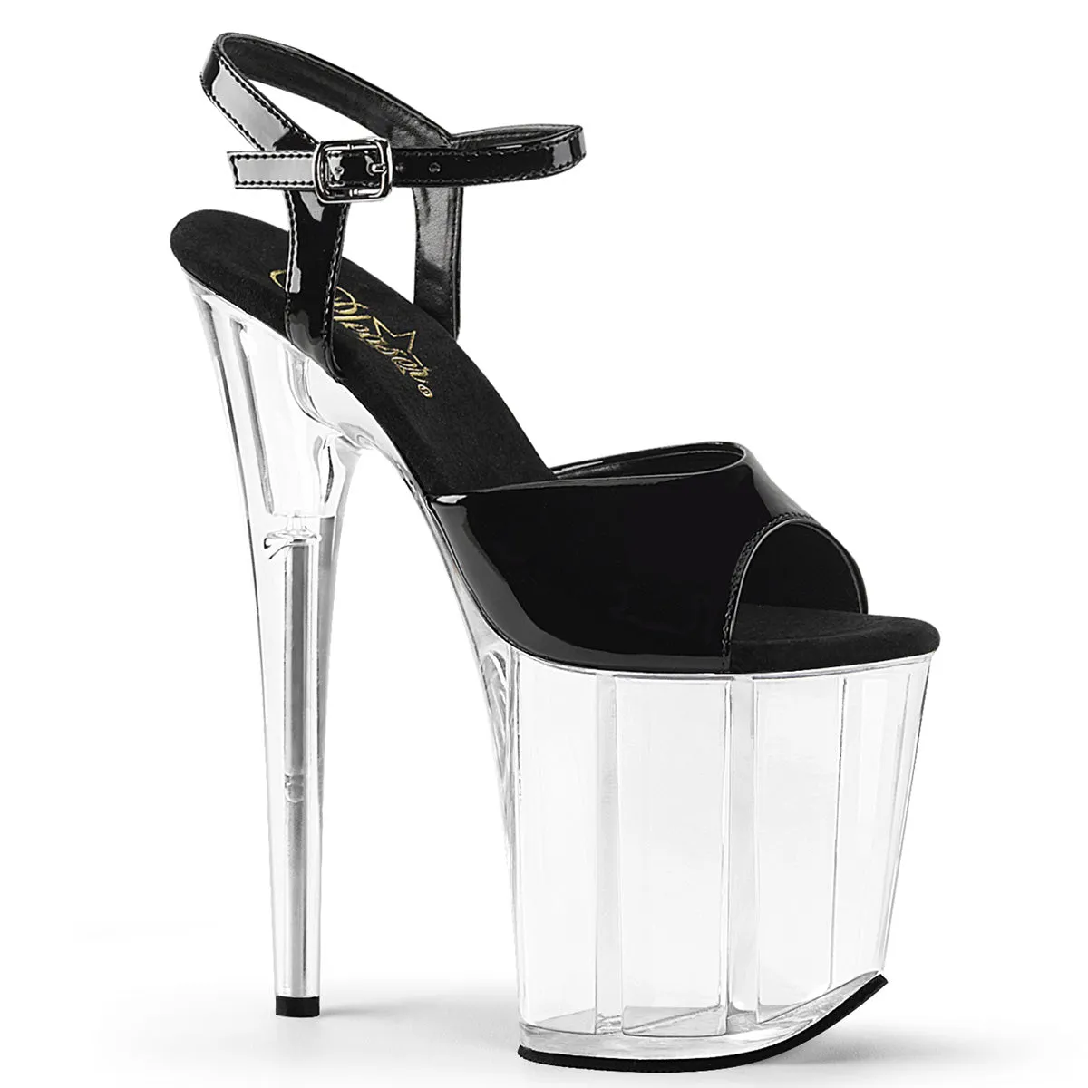 FLAMINGO-809 Pleaser Black Patent Sexy Platform Shoes (Pole Dancing Heels)