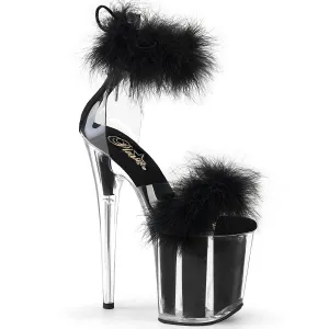 FLAMINGO-824F Pleaser Clear/Black Sexy Platform Shoes (Pole Dancing Heels)