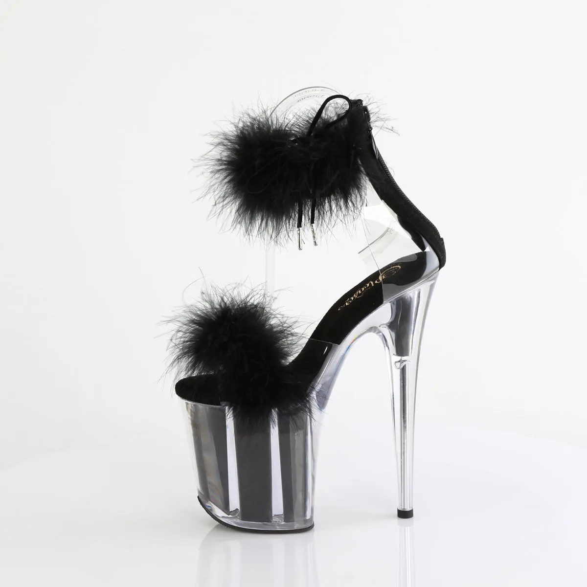 FLAMINGO-824F Pleaser Clear/Black Sexy Platform Shoes (Pole Dancing Heels)