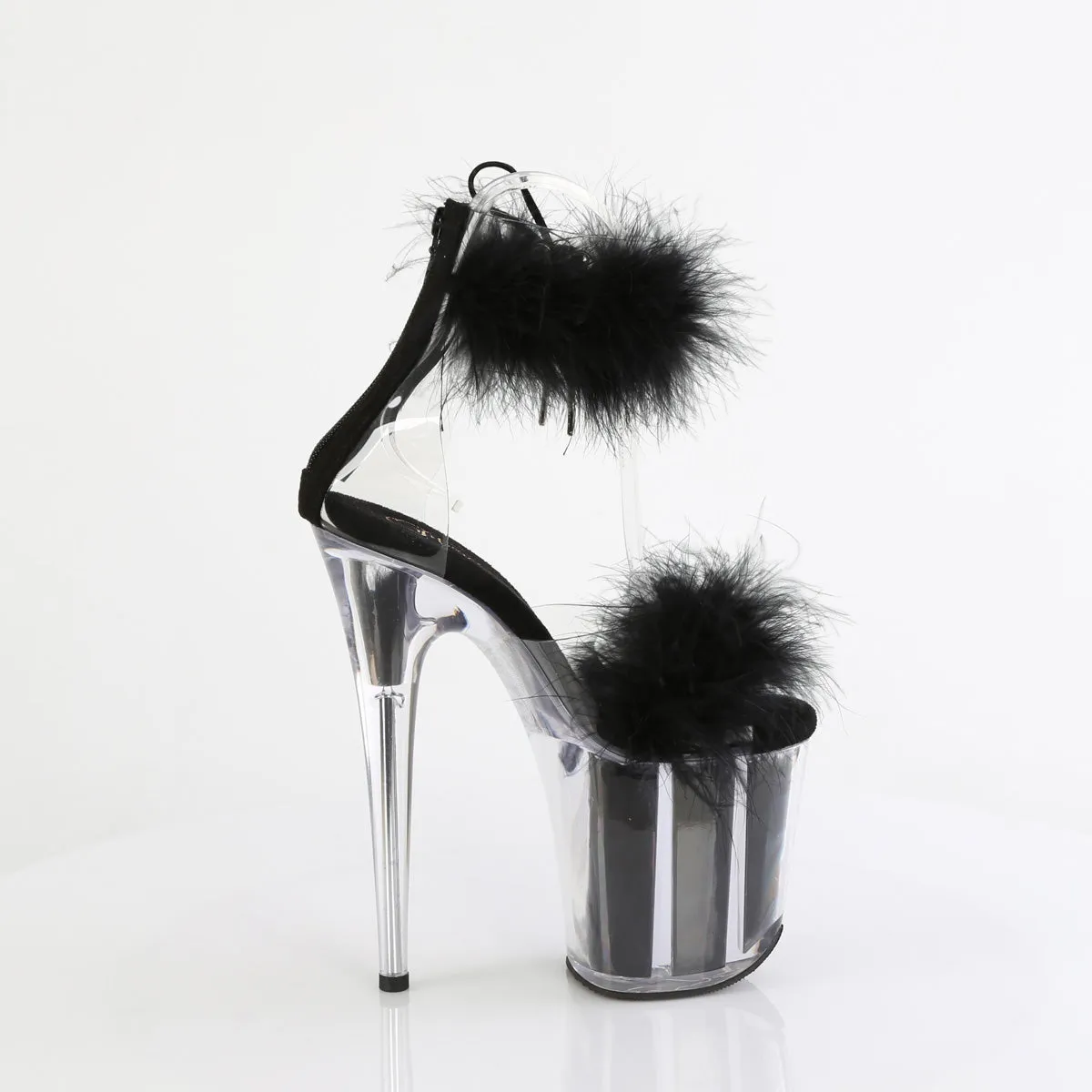 FLAMINGO-824F Pleaser Clear/Black Sexy Platform Shoes (Pole Dancing Heels)