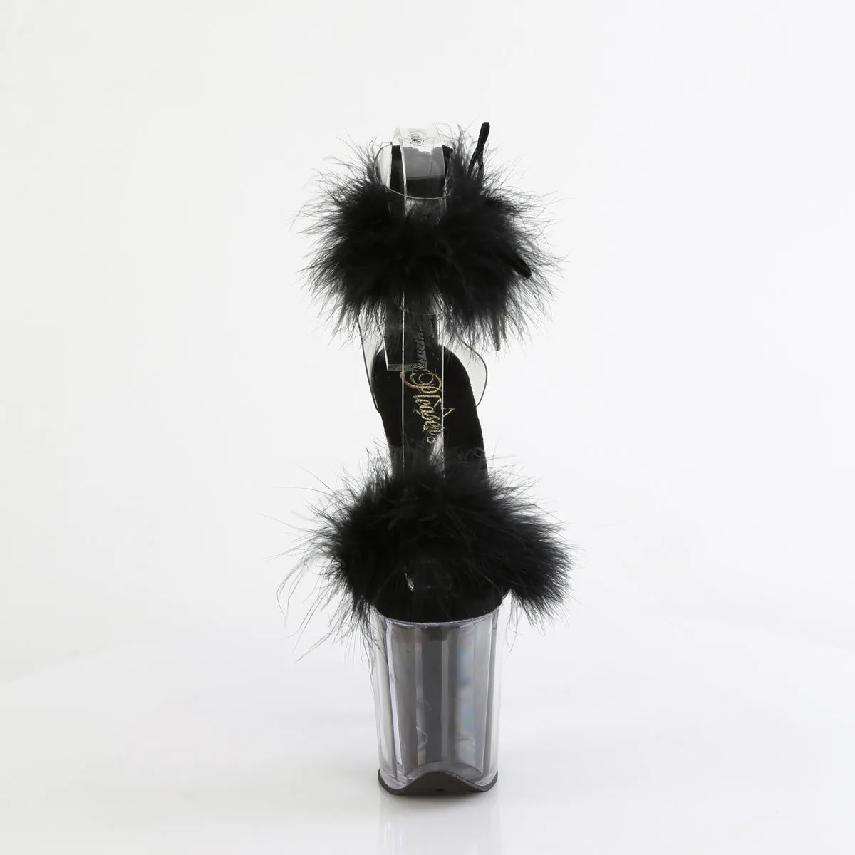 FLAMINGO-824F Pleaser Clear/Black Sexy Platform Shoes (Pole Dancing Heels)