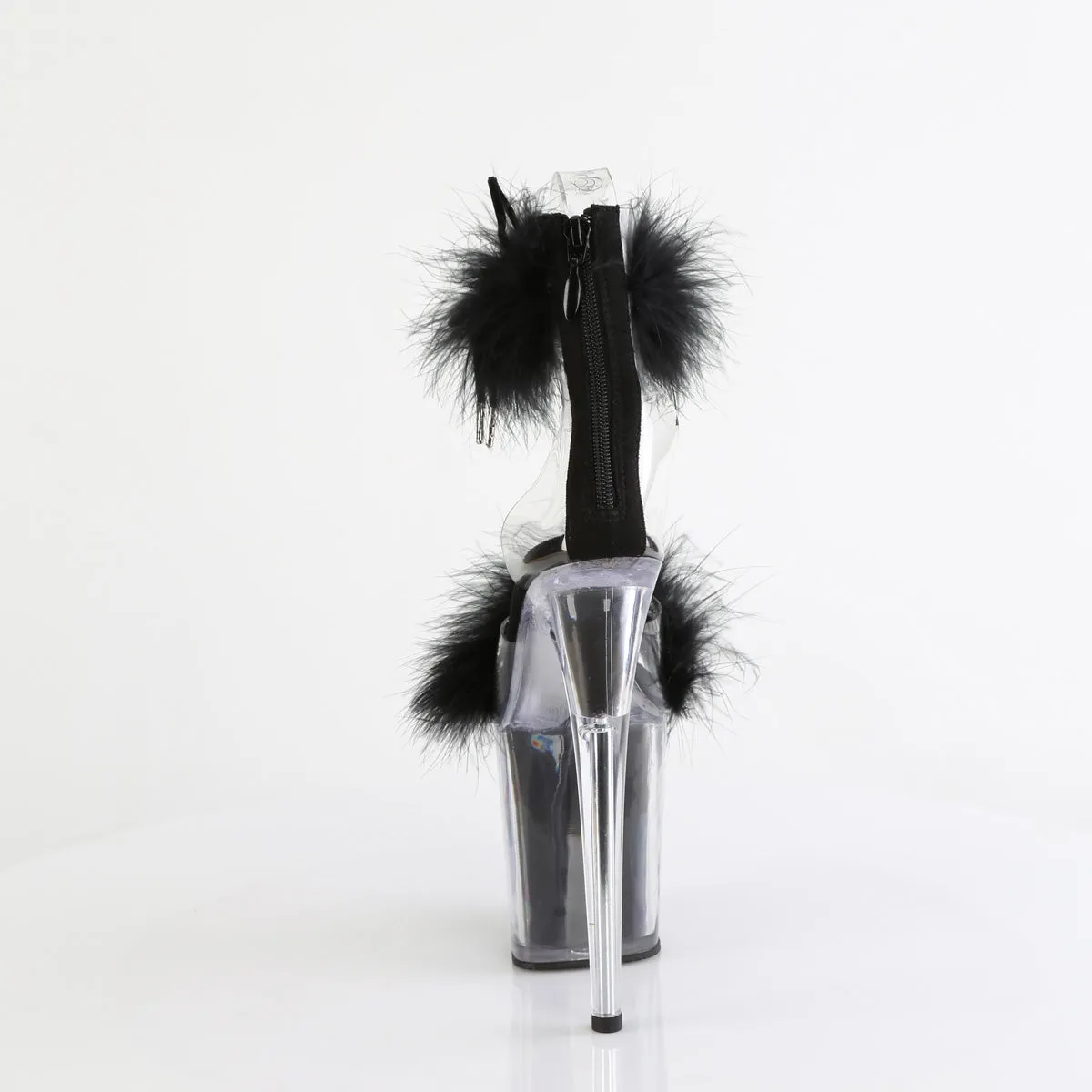 FLAMINGO-824F Pleaser Clear/Black Sexy Platform Shoes (Pole Dancing Heels)