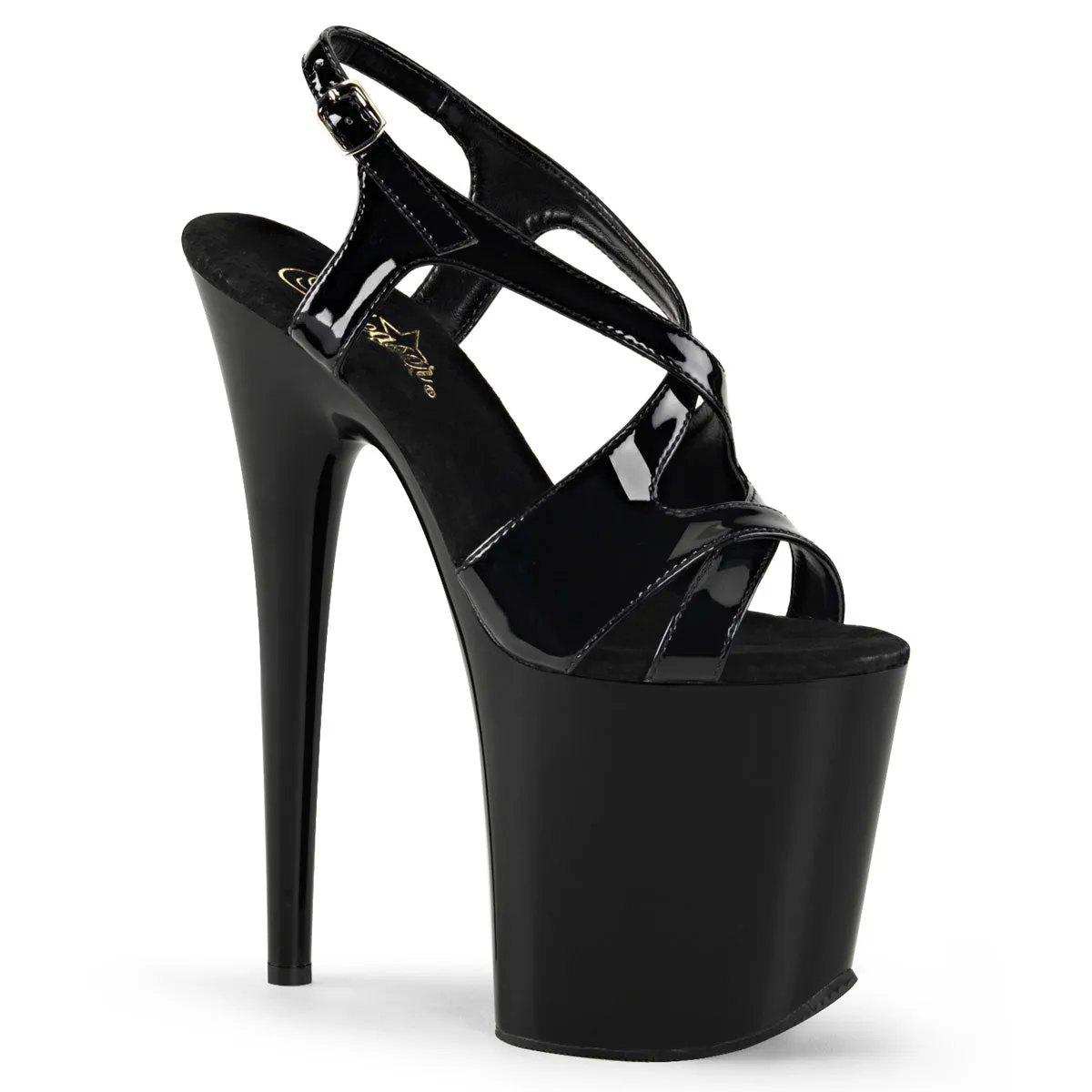 FLAMINGO-831 Pleaser Black Patent Sexy Platform Shoes (Pole Dancing Heels)