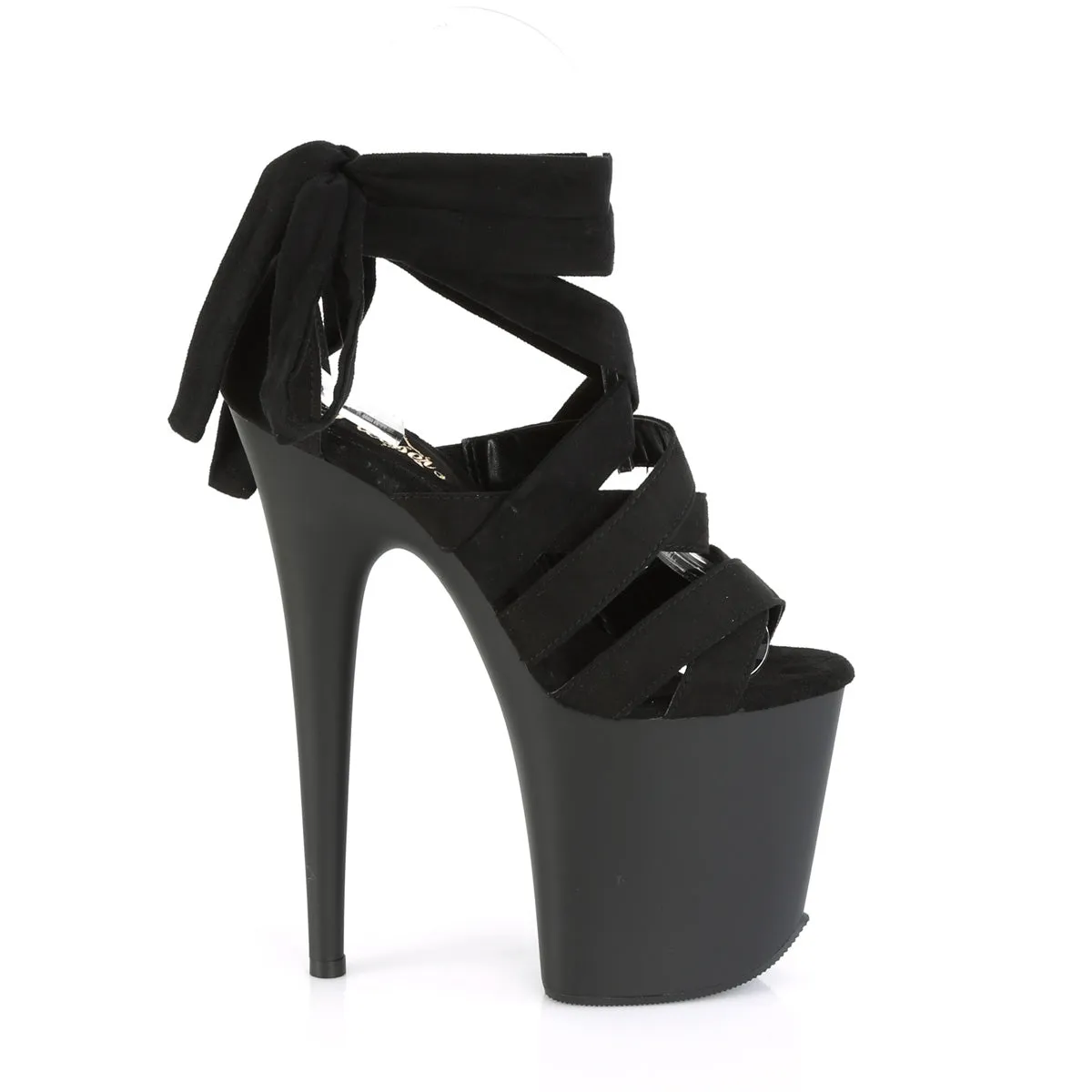 FLAMINGO-876 Pleaser Black Faux Suede Sexy Platform Shoes (Pole Dancing Heels)