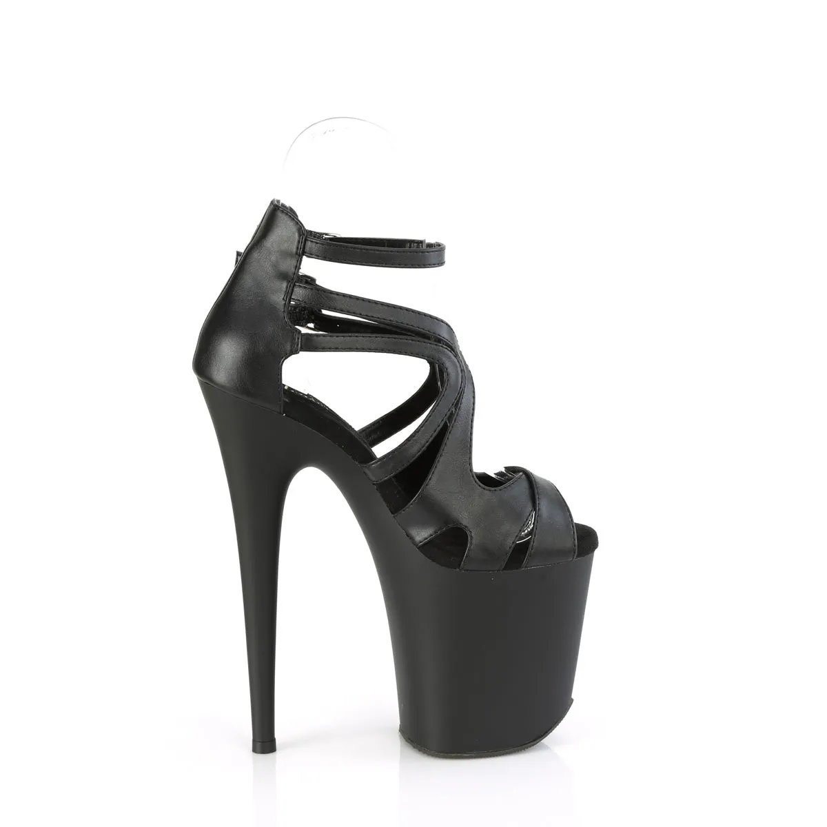 FLAMINGO-877 Pleaser Black Faux Leather Sexy Platform Shoes (Pole Dancing Heels)