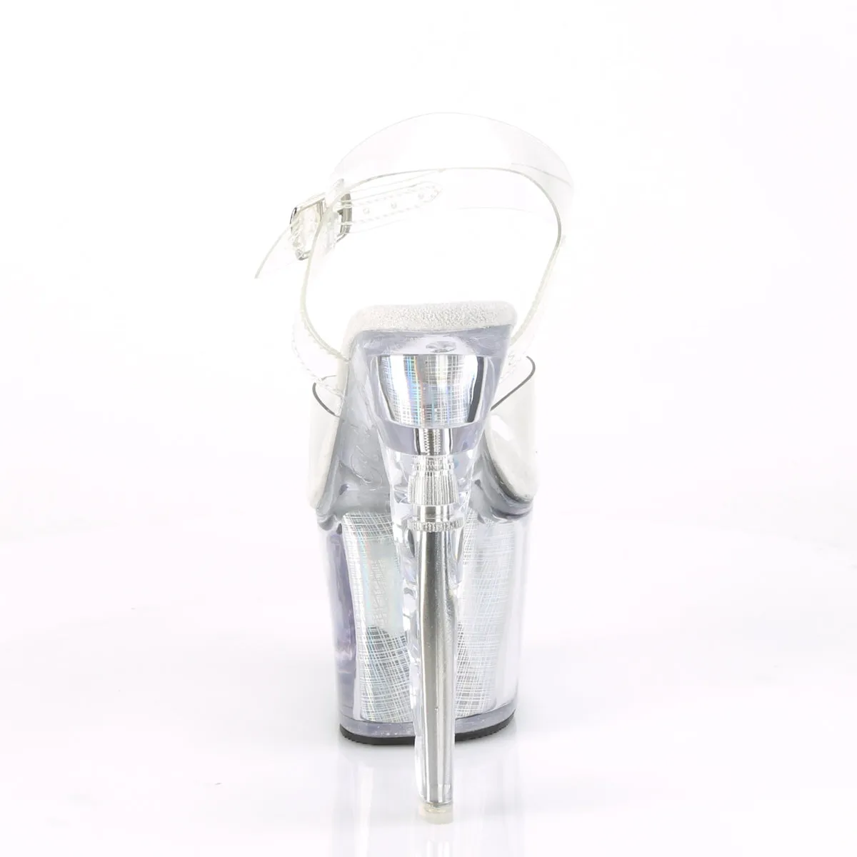 FLASHDANCE-708SCH Pleaser Clear/Silver Hologram Sexy Platform Shoes (Pole Dancing Heels)