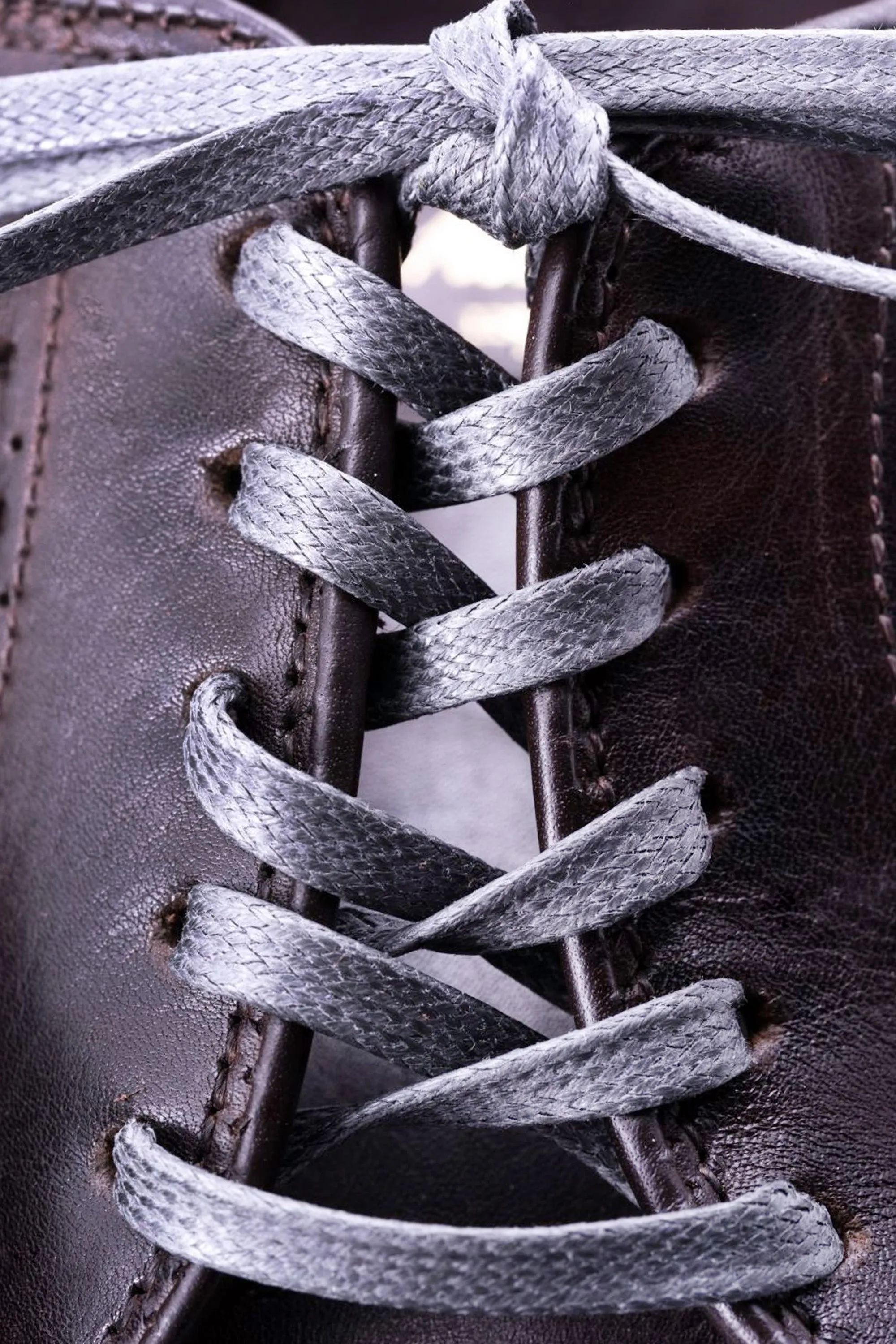 Flat Mid Gray Waxed Cotton Shoelaces