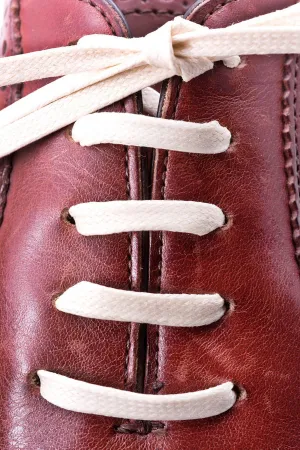 Flat Off White Waxed Cotton Shoelaces
