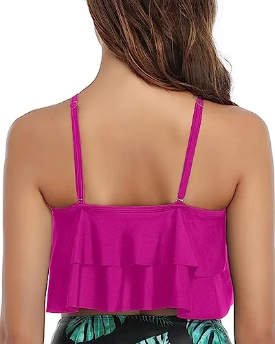 Flounce Swim Tops Falbala Swimsuit Tank Tops