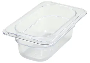 Food Pan, Clear - 1/9 size x 4" deep -  Polycarbonate   NRE # 018900