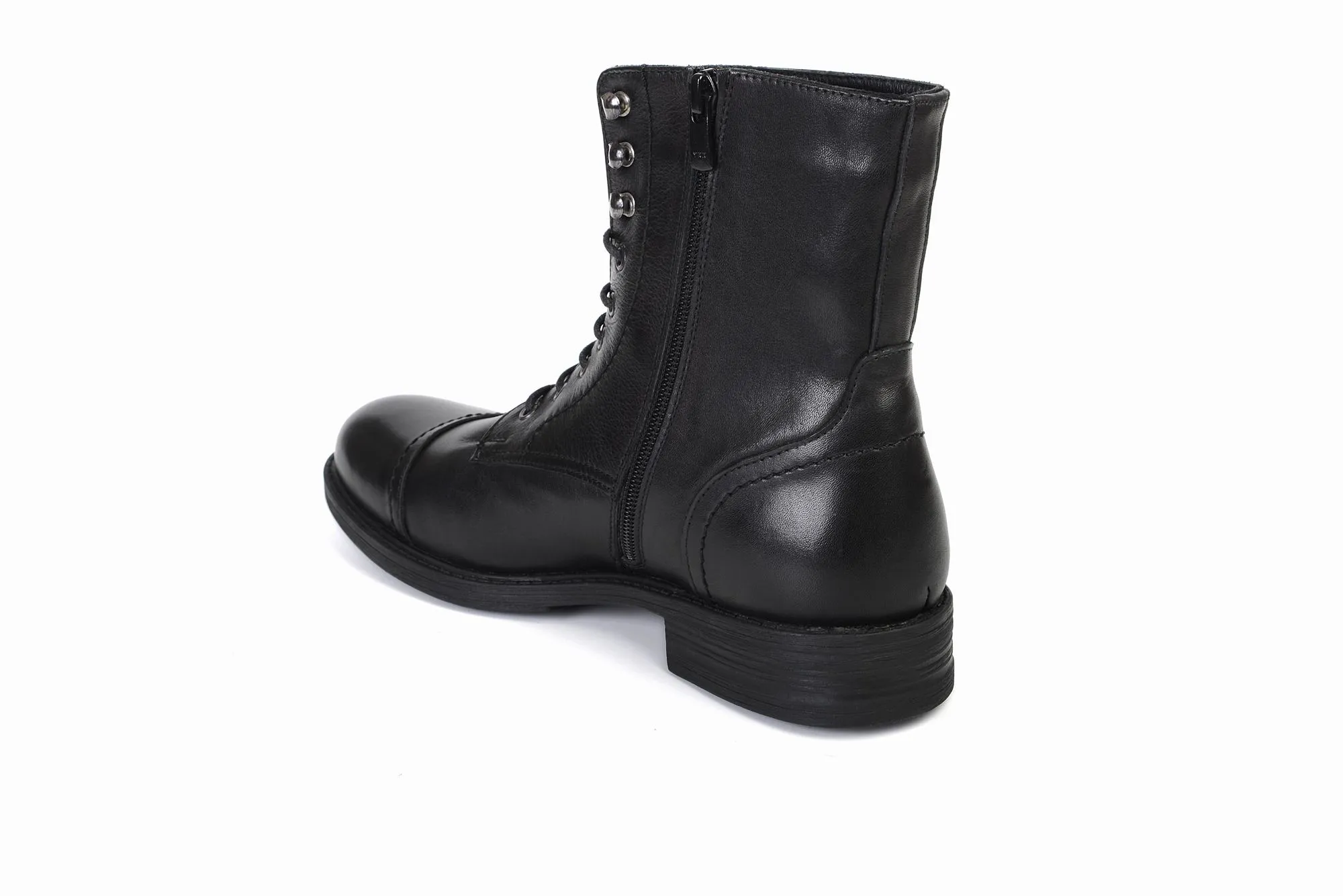 FOOT FEDERATION CAULK DERBY CAP-TOE MENS BOOT BLACK