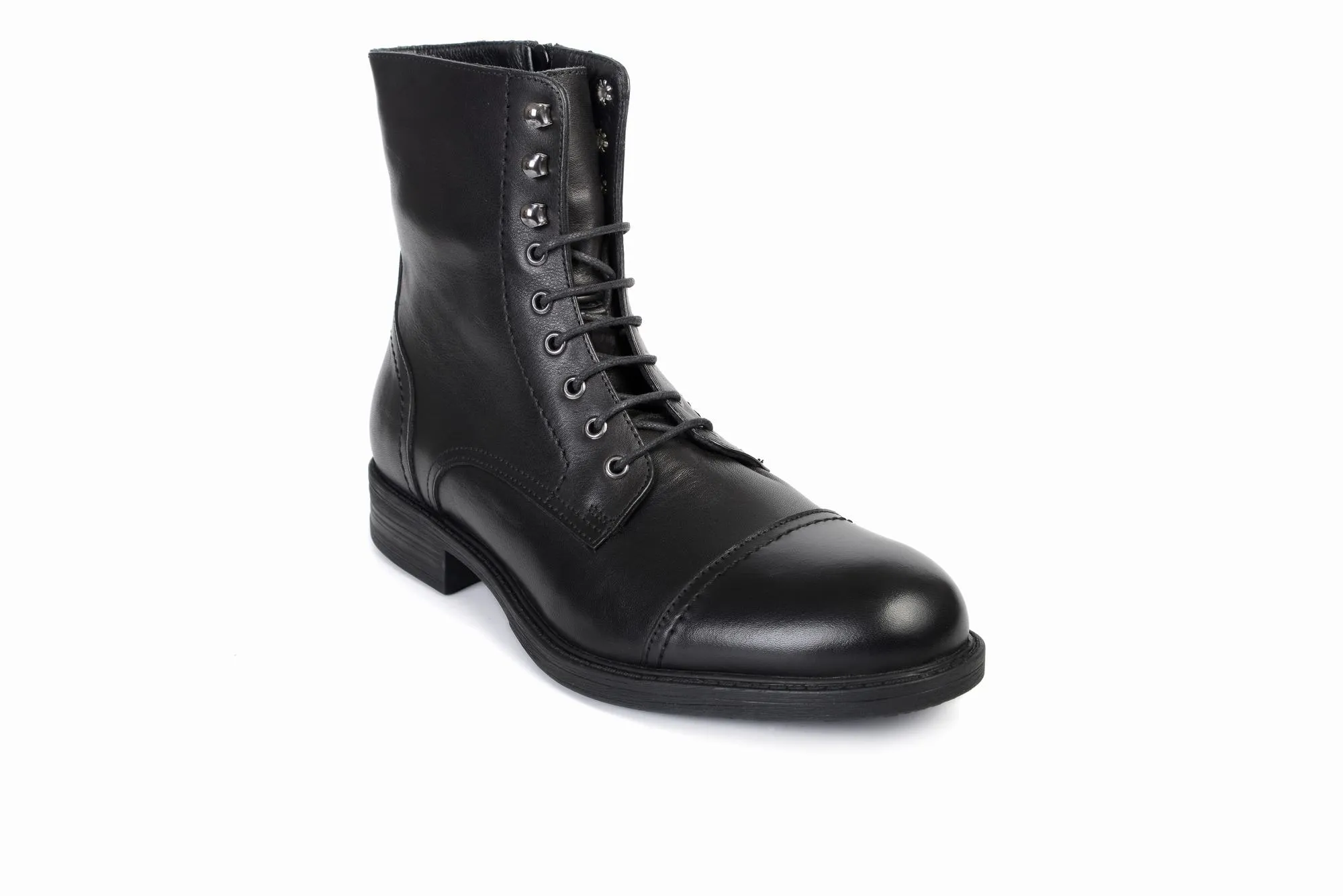 FOOT FEDERATION CAULK DERBY CAP-TOE MENS BOOT BLACK