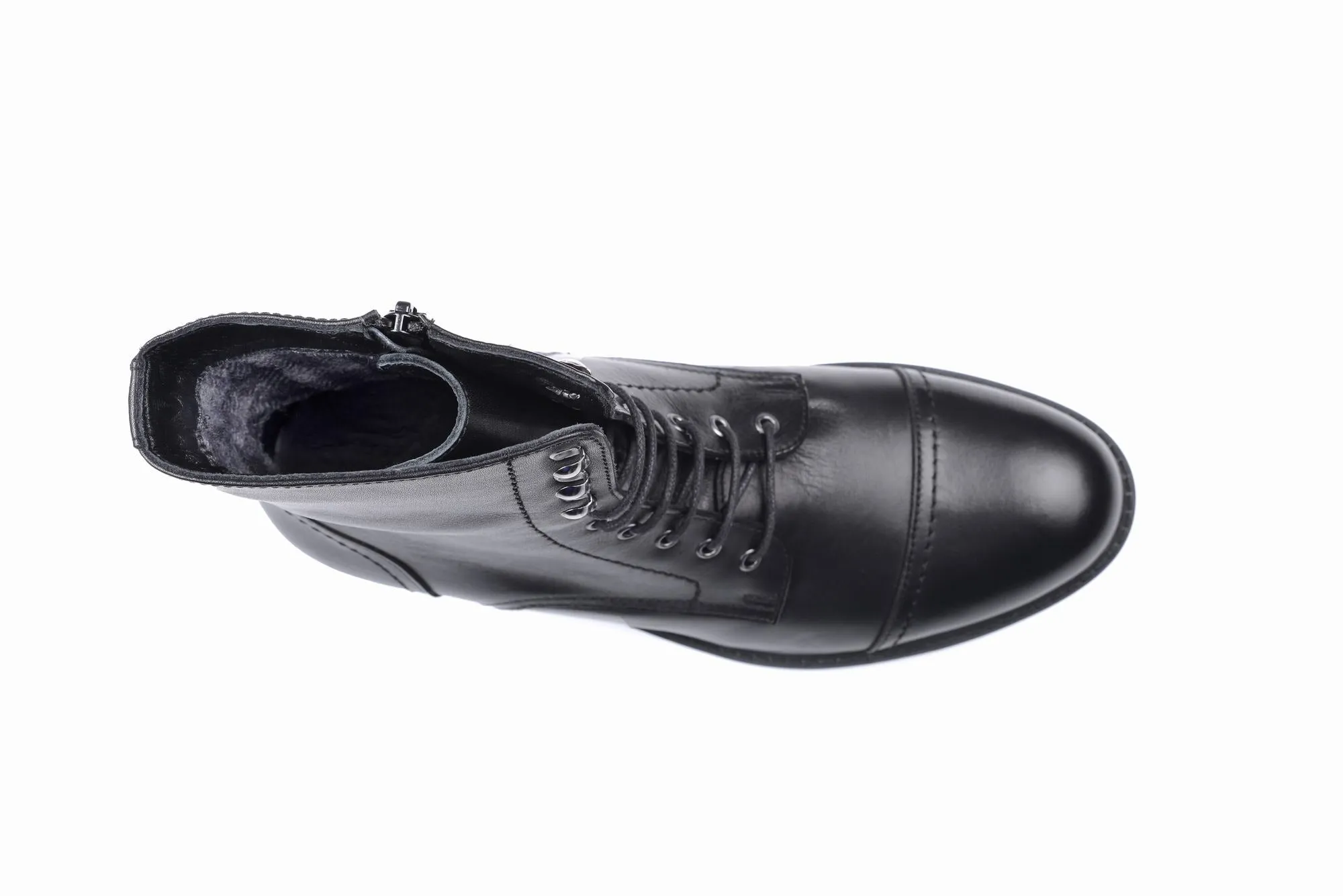 FOOT FEDERATION CAULK DERBY CAP-TOE MENS BOOT BLACK