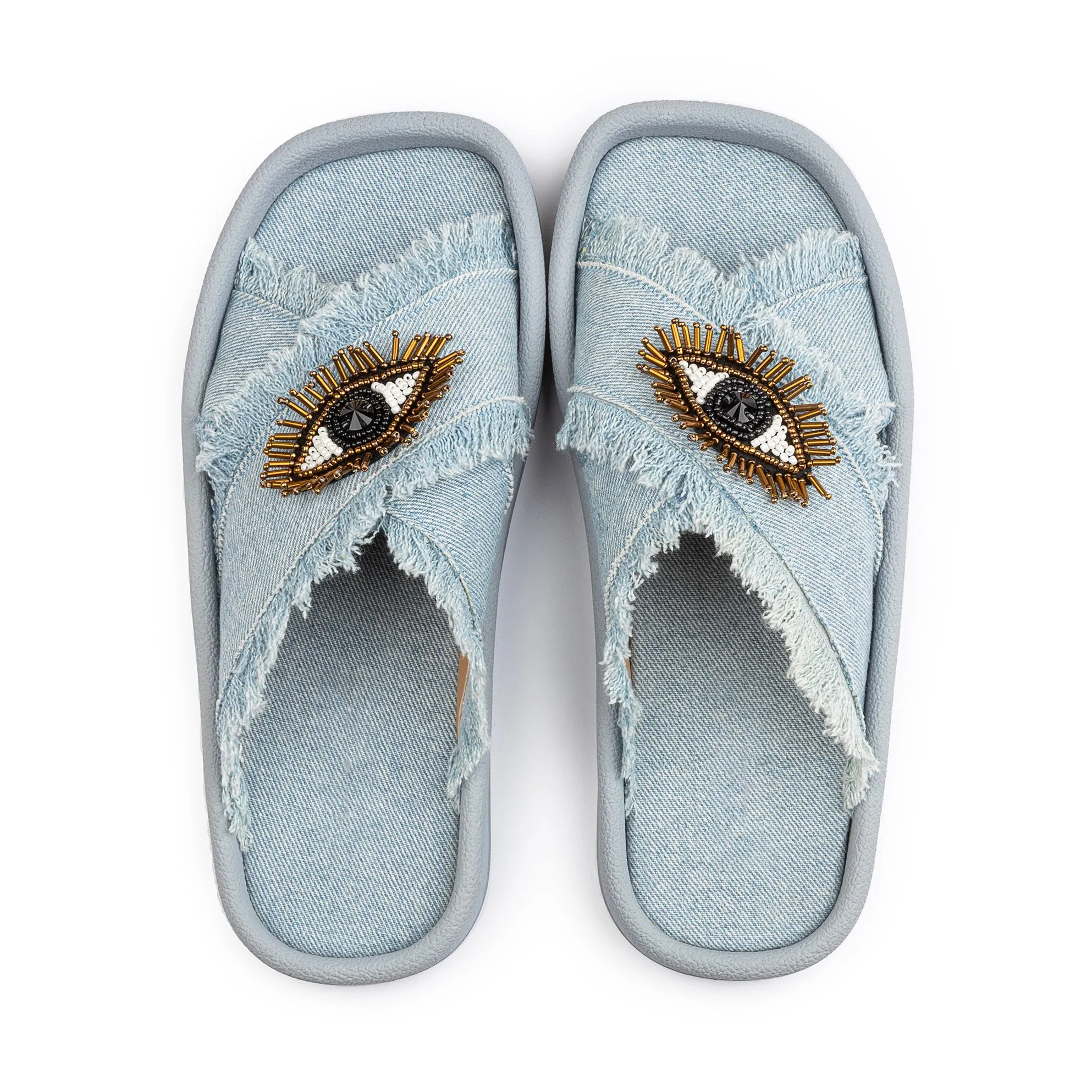 Frame Eye Criss Cross Slides - Baby Blue