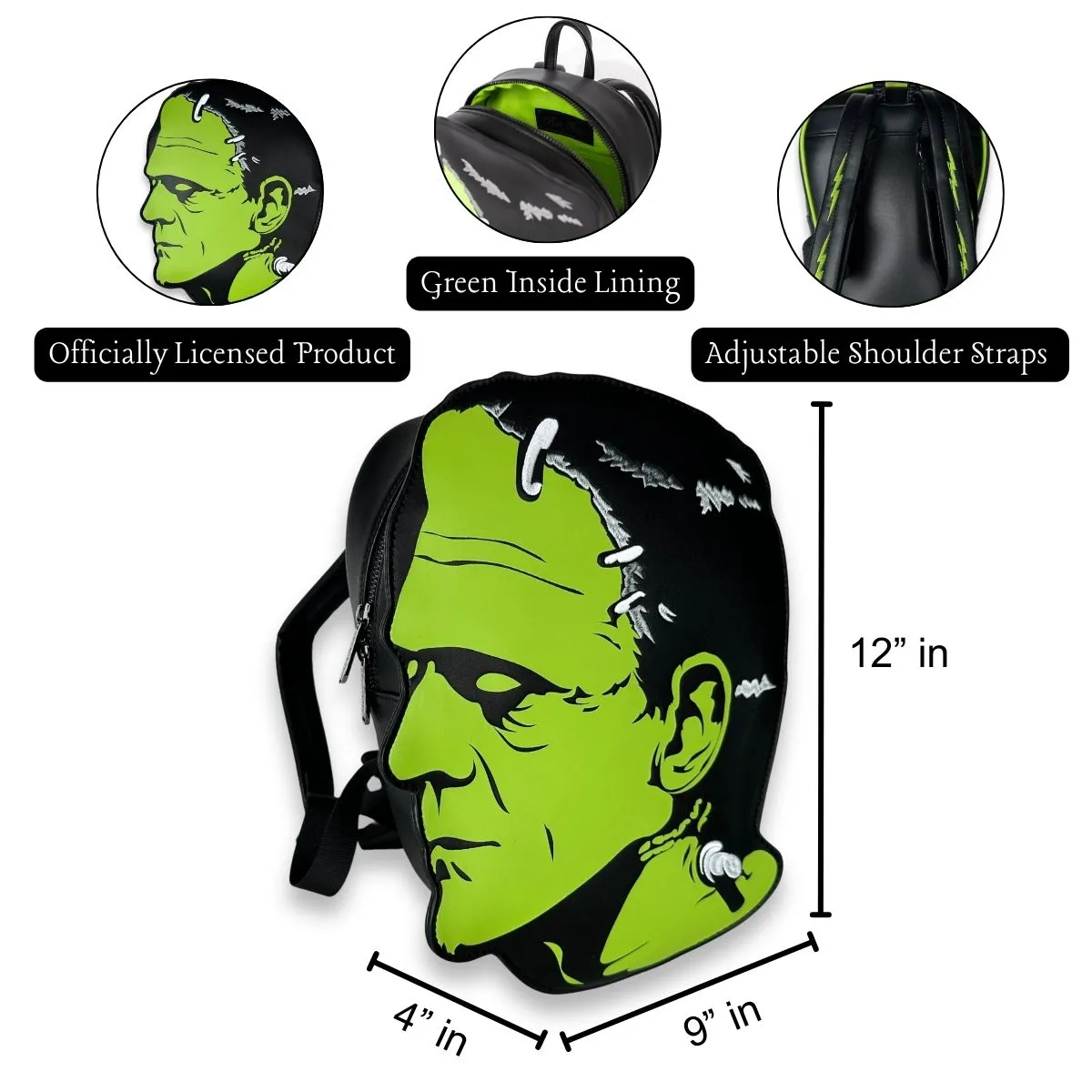 Frankenstein Head Monster Backpack (Glow in the Dark)